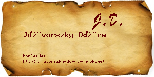 Jávorszky Dóra névjegykártya
