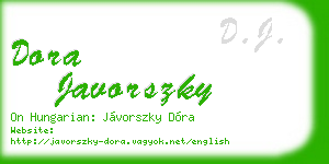 dora javorszky business card